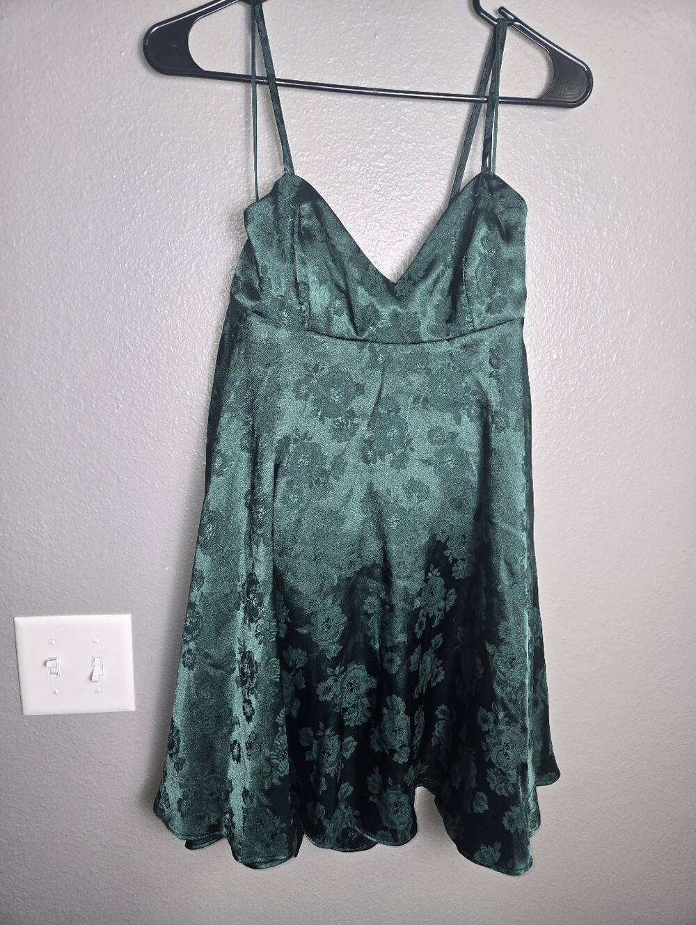 Charmed Hearts Forest Green Statement Bow Mini Dress Size Small
